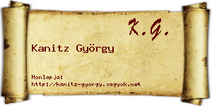Kanitz György névjegykártya